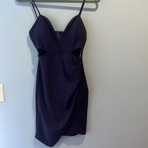 Mini purple dress with cut outs. NWOT.